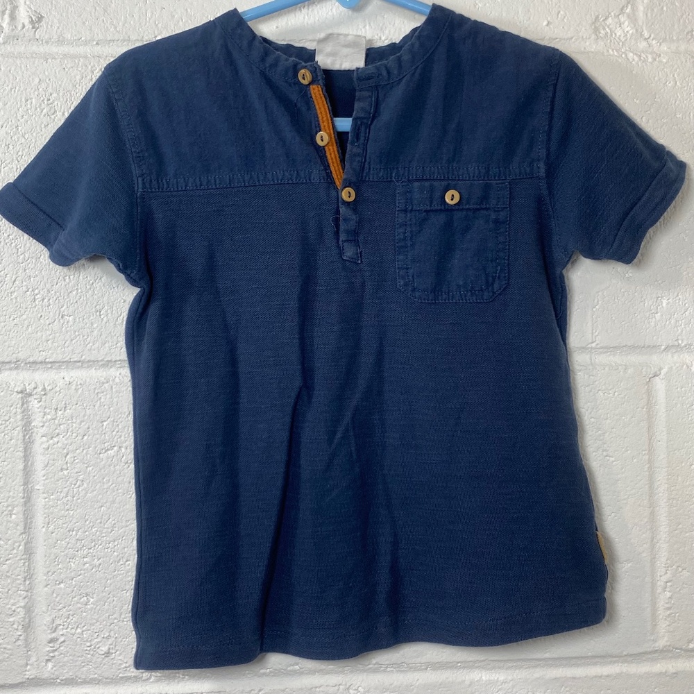 Zara Baby Blue Short Sleeve Shirt Size 3-4